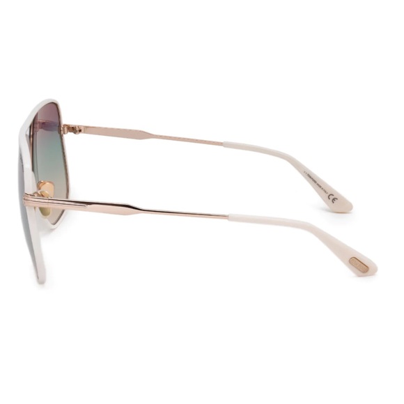 Tom Ford White Sunglasses Style Brady w/Blue Gradient Lenses FT0841-28Z Unisex - Picture 4 of 11
